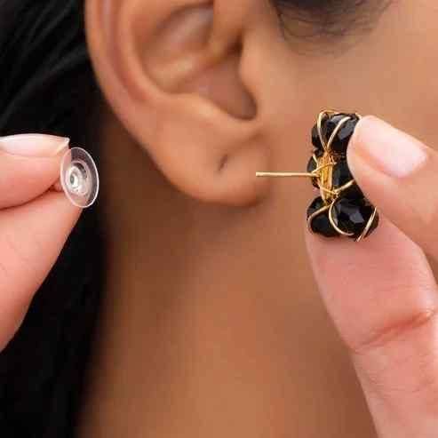 Black Crystal Set of Necklace and Earring (Pack of 1) - Canis couture