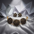 Black Crystal Set of Necklace and Earring (Pack of 1) - Canis couture