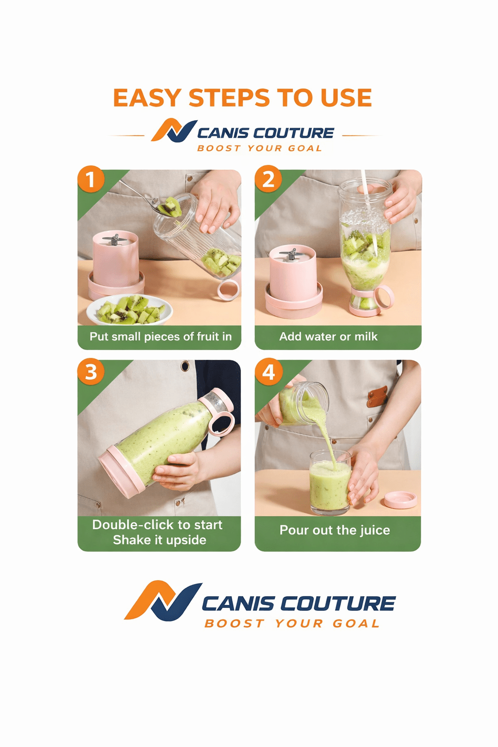 Mini portable juicer Rechargeable - Canis couture