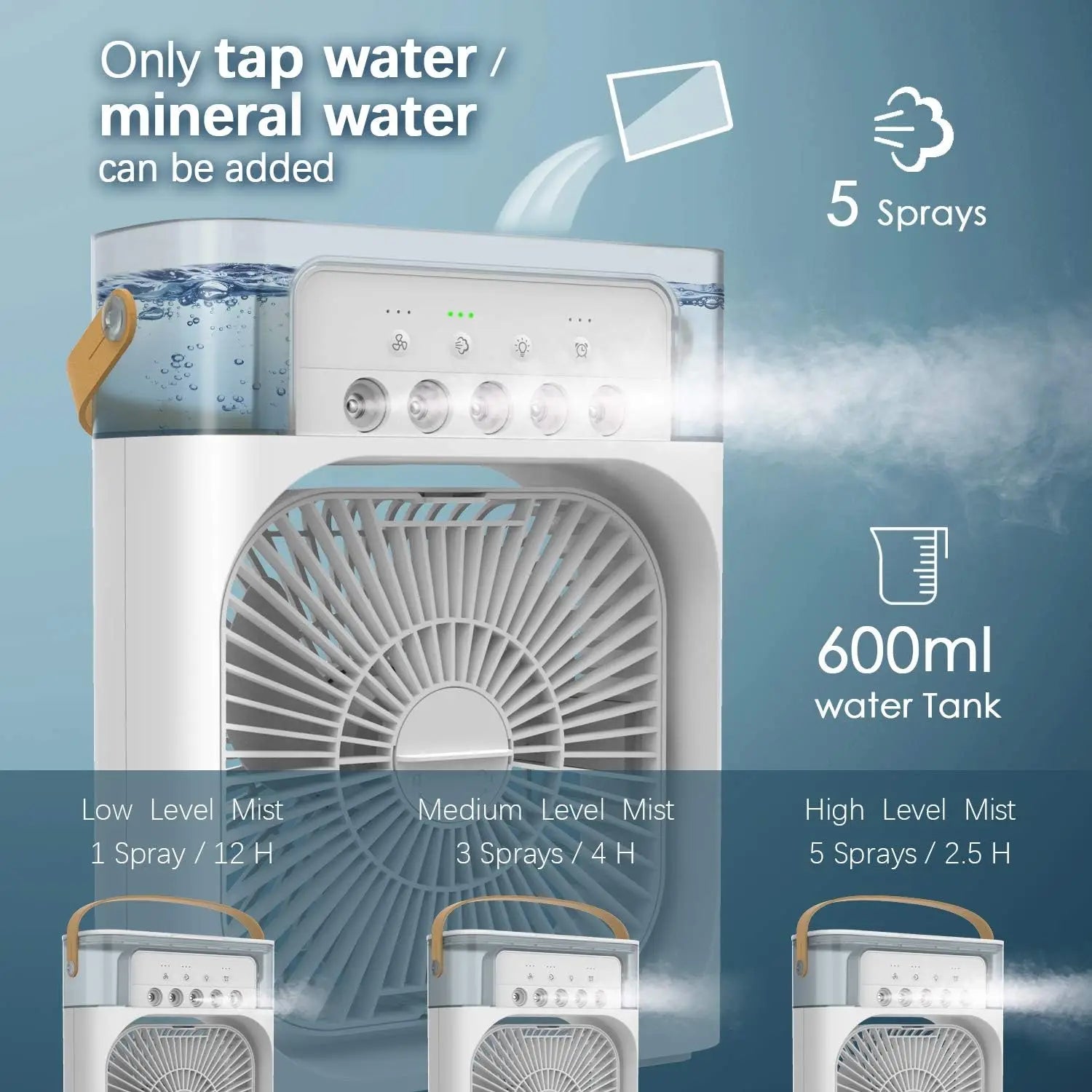 Portable Humidifier Air Cooler Mist Fan Mini Cooler for Home